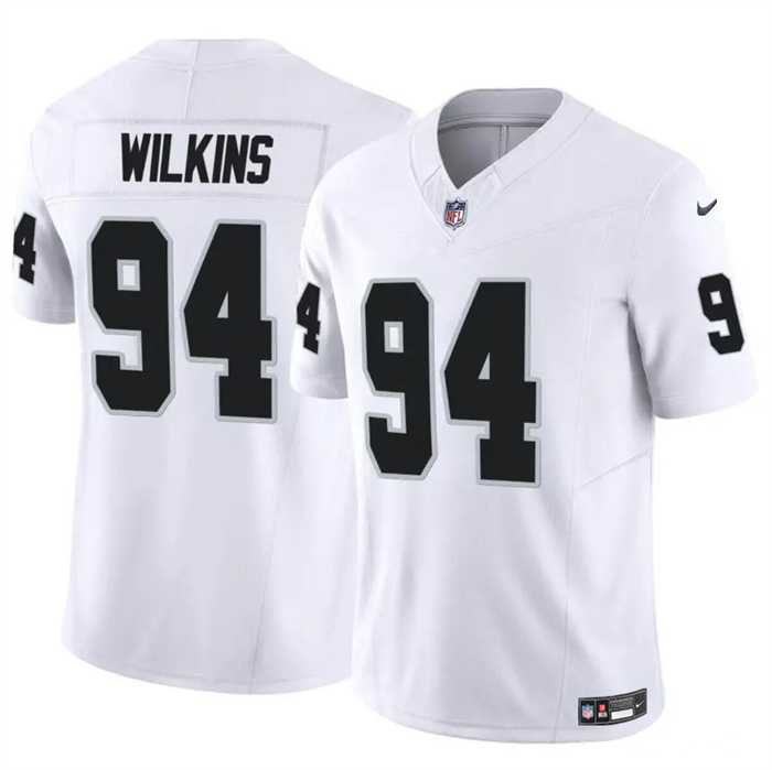 Men & Women & Youth Las Vegas Raiders #94 Christian Wilkins White 2024 F.U.S.E Vapor Football Stitched Jersey,We sell and wholesale Men & Women & Youth Las Vegas Raiders #94 Christian Wilkins White 2024 F.U.S.E Vapor Football Stitched Jersey on line form chian!
